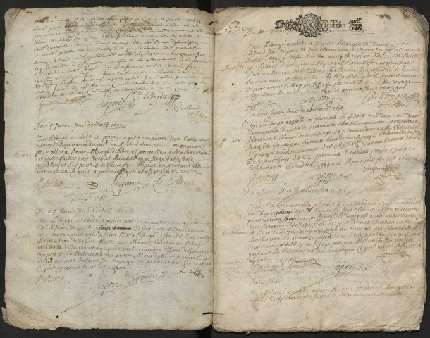 24 coctobre 1692-26 octobre 1693