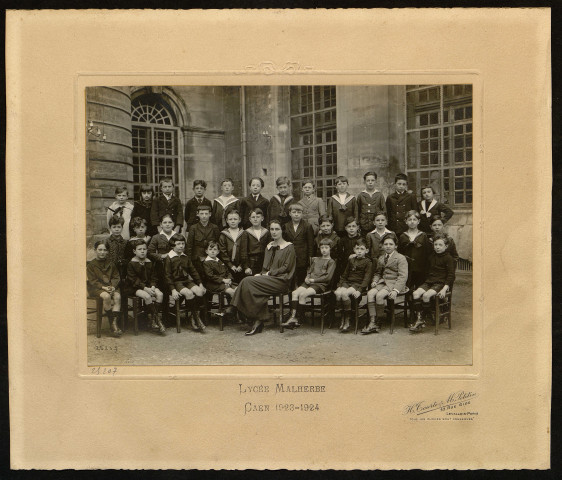 Photo de classe du Lycée Malherbe de Caen année 1923-1924.