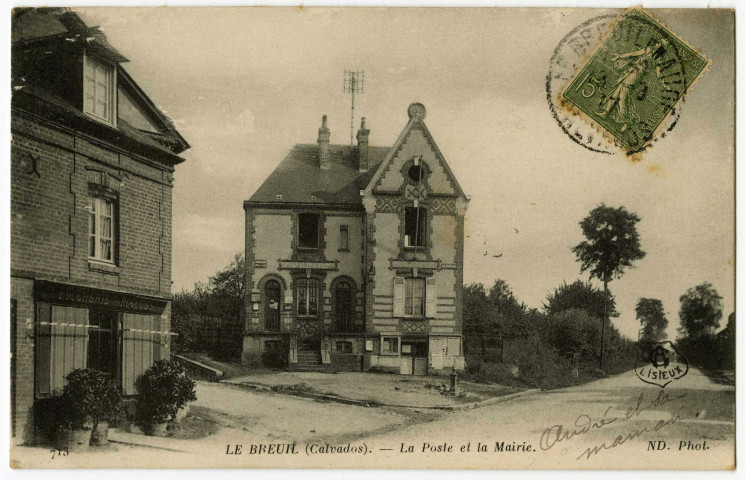 Eglise (n°4) ; Colonie du Vivier (n°8) ; Poste et Mairie (n°12) ; Chalet (n°15)