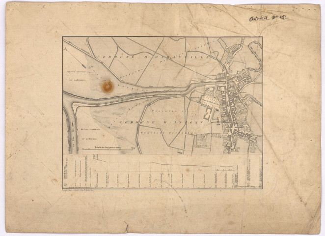 Plan de la ville et du chenal d'Isigny.