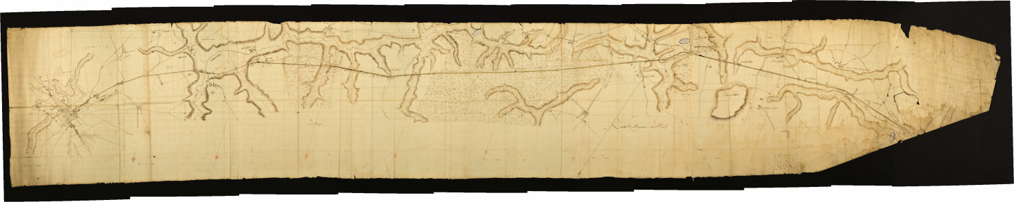 Route de Bayeux à Saint Lo, plan indiquant les paroisses et lieux traversés ou voisins