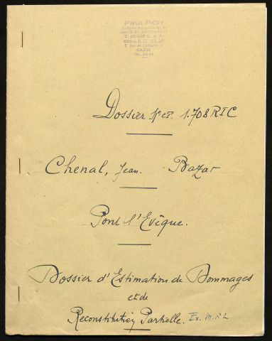 Dossiers 1708RIC, 1477RIC, 1620RIC, 2000RIC, 1999RIC