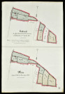 Surrain : extrait du plan cadastral (lots 506 à 518) au 1er septembre 1823 et indiquant les choses depuis 1825