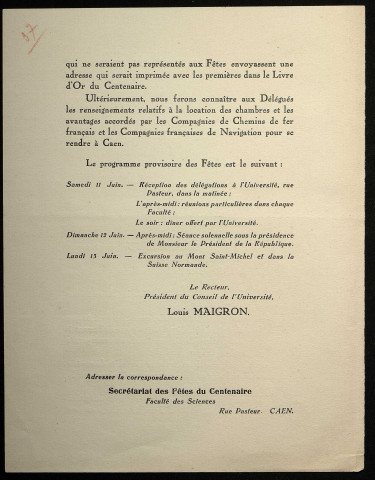 Fonctionnement de l'université