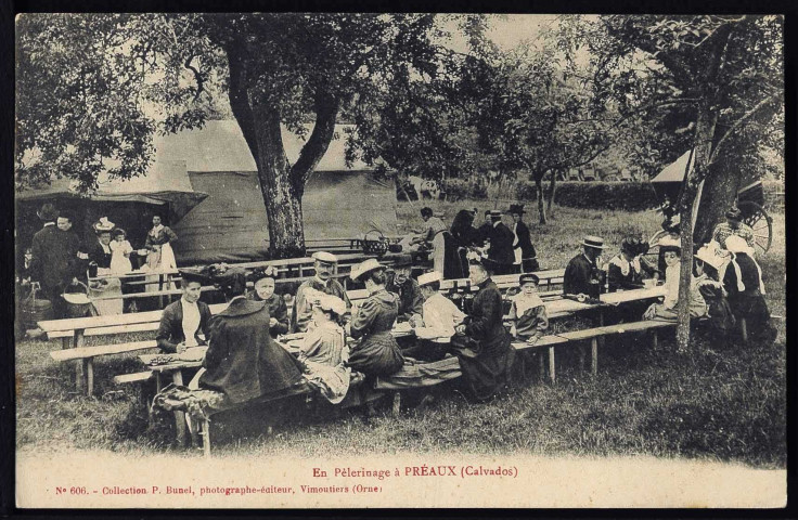 Préaux-Saint-Sébastien : Eglise (XIIe et XIIIe siècle) (n°1) Pèlerinage (n°2) Le vieux manoir, (XIIe siècle) (n°3 à 4)