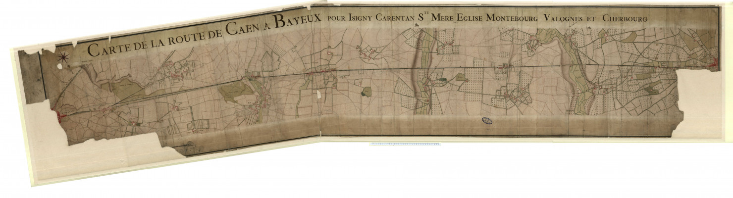 Plan Caen Bayeux route