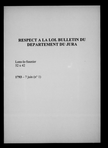 Respect à la loi, bulletin du département du Jura