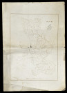 Carte hydrographique muette du département de la Manche. Piquault