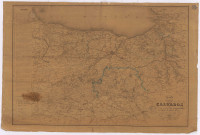 Carte du département du Calvados et d'une partie des départements de la Manche, de l'Orne et de l'Eure