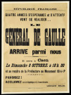 Annonce de la visite du Général de Gaulle à Caen le 8 octobre 1944.