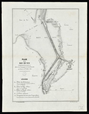 Plan de la baie des Veys, comprenant la concession faite à la Compagnie de dessèchements par décret du 21 juillet 1856