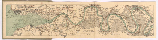 Carte du cours et de l'embouchure de la Seine de Rouen au Havre