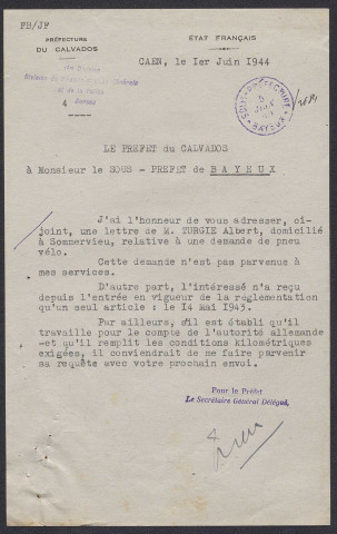 Ravitaillement et attributions de pneus vélos-moteurs, automobiles et bicyclettes