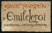 Affichette "Eaux fortes d'Emile Leroi sociétaire des artistes français", par Emile Leroi