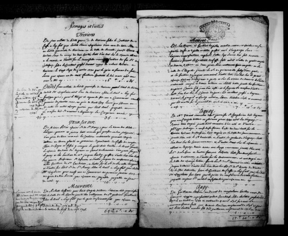 « Compte et état de la recette et dépense du total du revenu de la chapelle Nostre-Dame de Bayeux... présenté par maistre Charles Édouard Boutemont, receveur et communier. 1728 »