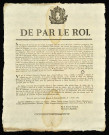 Comité général du Calvados : De par le Roi... (Ordre de publier et d'afficher l'ordonnance royale du 9 août défendant d'attaquer les châteaux, d'enlever les archives et de prendre les armes, arrêté par le Comité général le 11 août 1789). (Signé) Guéroult, secrétaire (n°2089)