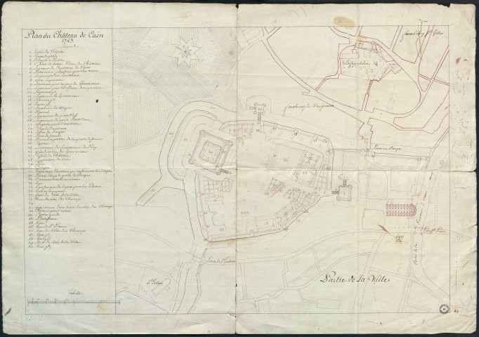 Plan du château de Caen