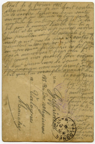 Correspondance de Pierre Geffriaud et photographie de l'hôpital militaire de Clamart.