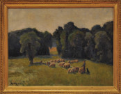 Bergère et ses moutons, par Jules Rame