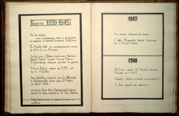 Double page d'un livre retraçant l'histoire du club.