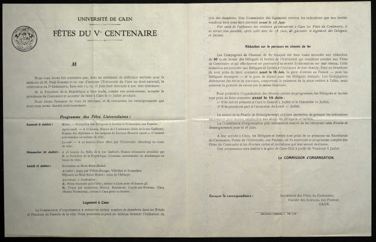 Fonctionnement de l'université