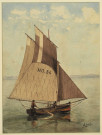 Barque de pêche honfleuraise, par Léon Aubert