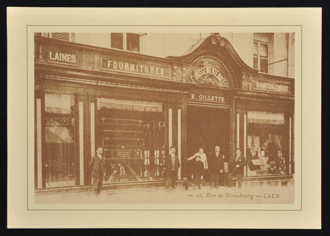 Portrait et photographie imprimé du magasin Gillette à Caen