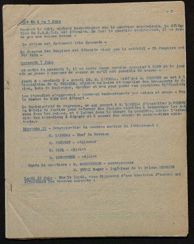 Travaux de déblaiement à Caen du 6 juin au 4 août 1944
