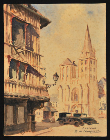 Lisieux, place Thiers, pharmacie Bidet, par Bertrand de Champeaux