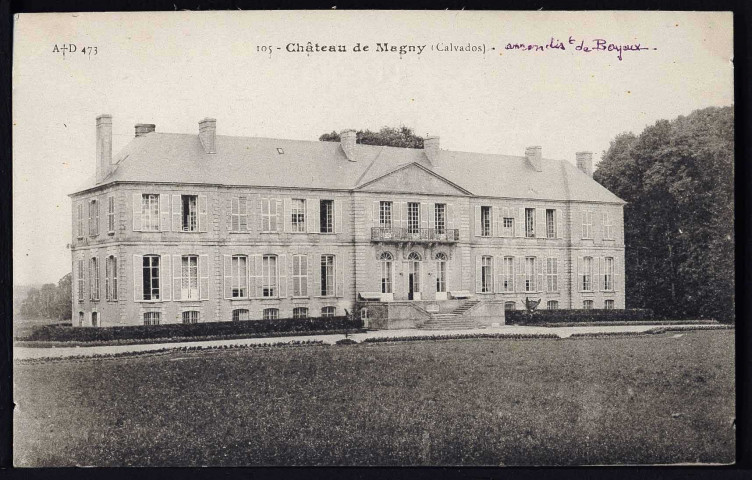 Magny-en-Bessin : château (cartes postales n°1 et 2)