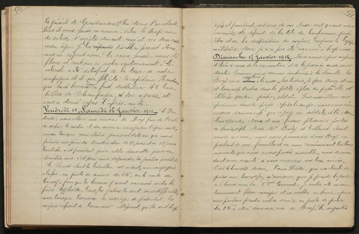 Carnet de campagne du sergent Flambard, janvier 1915