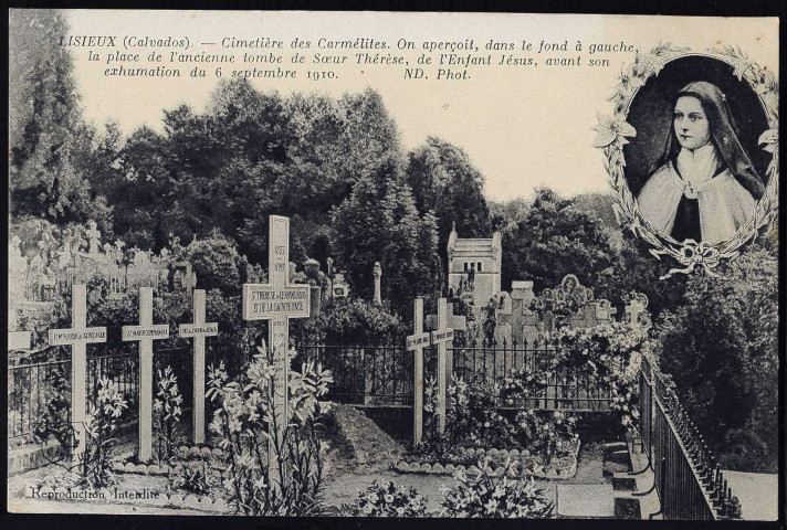 Cimetière des carmélites (tombe et statue de Sainte-Thérèse) (n°1160 à 1198, 1662)