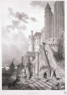 Mont-St-Michel : vue générale de l'entrée du château. Normandie, 2e partie. Par Emile Sagot et Eug(ène) Ciceri