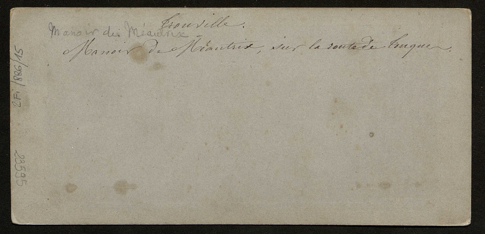 "Manoir de Méautrix [Méautry], sur la route de Touques. Trouville", par E.V.