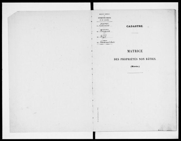 matrice cadastrale des propriétés non bâties