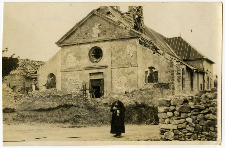 Photographie des ruines de l'église de Merfy (Marne)