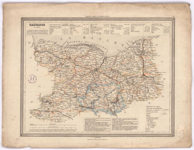 Carte du Calvados. H. Dufour