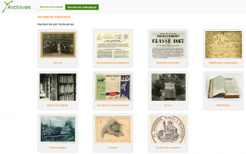 Page d'accueil du site provisoire des Archives du Calvados