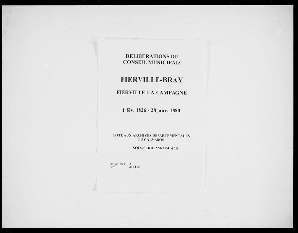Fierville-la-Campagne 1826-1988