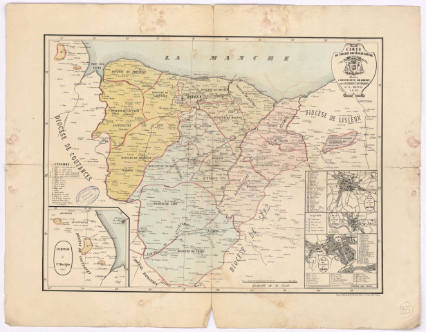 Carte de l'ancien diocèse de Bayeux.