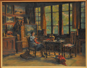 Intérieur à la campagne, atelier de l'artiste, par Géo Lefèvre (Lefèvre, Georges Auguste Eugène, dit)