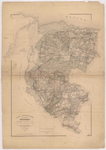 Carte topographique du canton d'Isigny-sur-Mer par Simon, géomètre en chef du cadastre