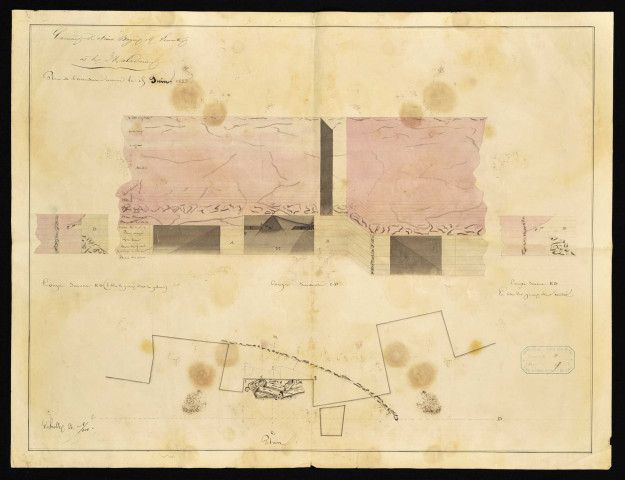 Carrière de pierre de la Maladrerie, plan de l'accident de 1855