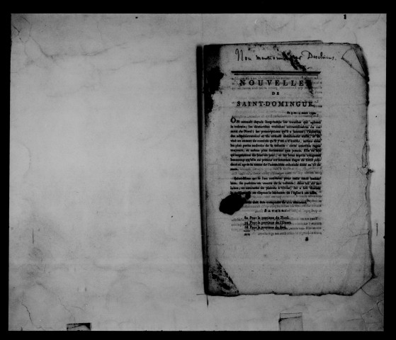 Nouvelles de Saint-Domingue