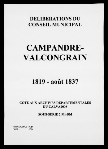 Campandré 1819-1837