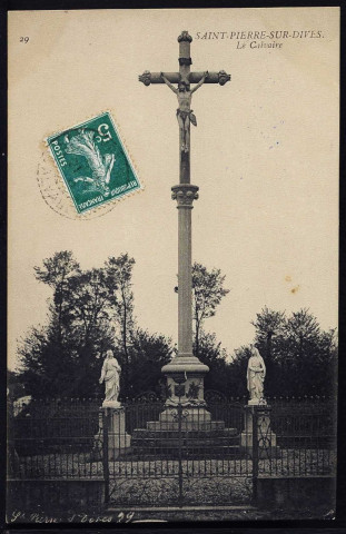 Eglise du Carel (n°76) Le calvaire (n°68, 113, 115) Le Monument aux Mort (M.M. Bouet et d'Haesse, sculpteurs-statuaires à Caen) (n°114)