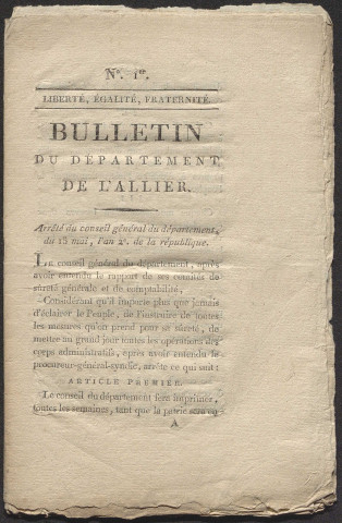 Bulletin du département de l'Allier