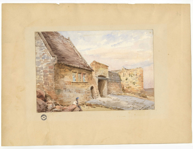 Mont-Saint-Michel, porte de l'Avancée à marée basse.