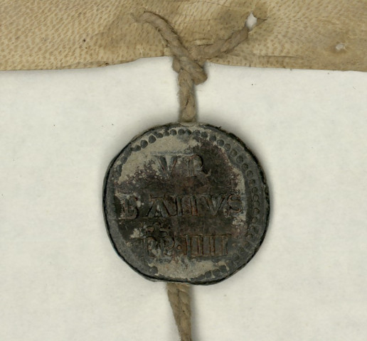 Urbain IV, bulle avec son sceau en plomb