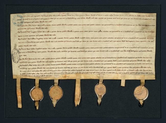 Charte commune à sept seigneurs faisant des dons en Angleterre à Horstead